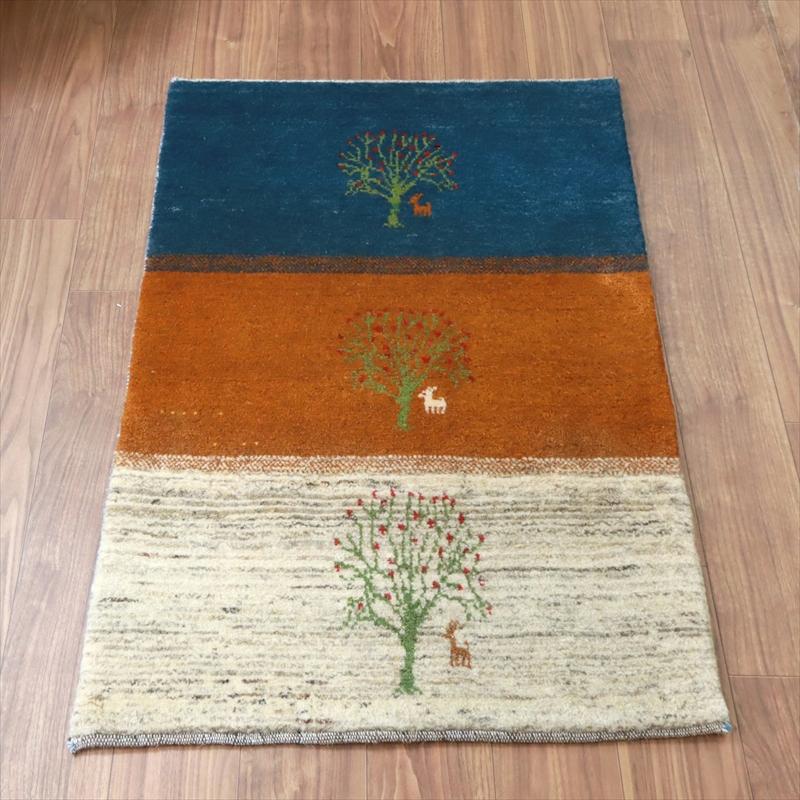 ギャッベ イラン 手織りラグ 120x80cm Gabbeh Nomad 花をつけた生命の木の風景 | 