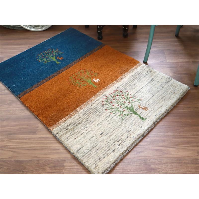 ギャッベ イラン 手織りラグ 120x80cm Gabbeh Nomad 花をつけた生命の木の風景 |  | 04