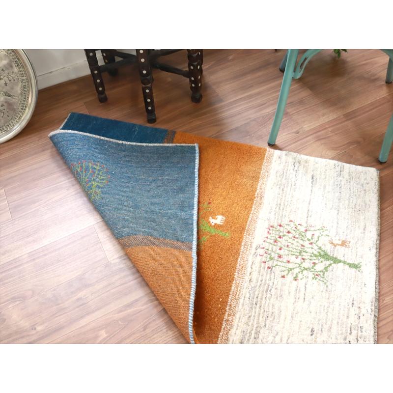 ギャッベ イラン 手織りラグ 120x80cm Gabbeh Nomad 花をつけた生命の木の風景 |  | 07