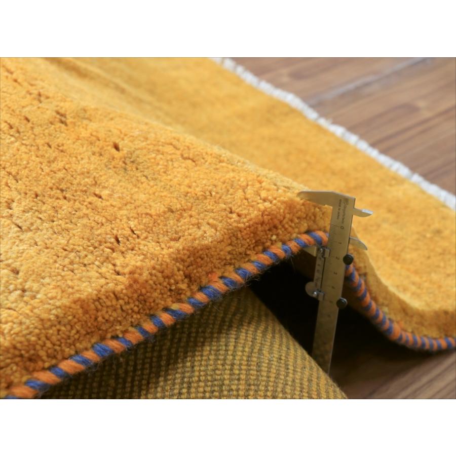 Gabbeh ギャッベ イエロー無地 166x119cm イラン産 手織りギャッベ トライバルラグ |  | 10