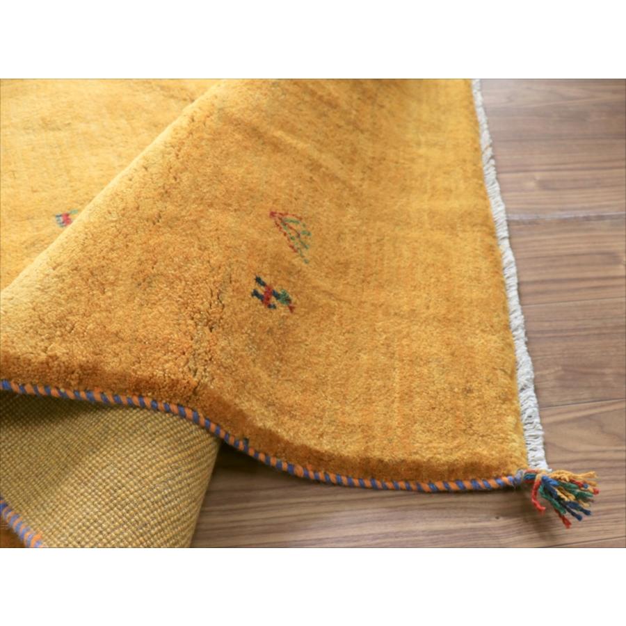Gabbeh ギャッベ イエロー無地 166x119cm イラン産 手織りギャッベ トライバルラグ |  | 11