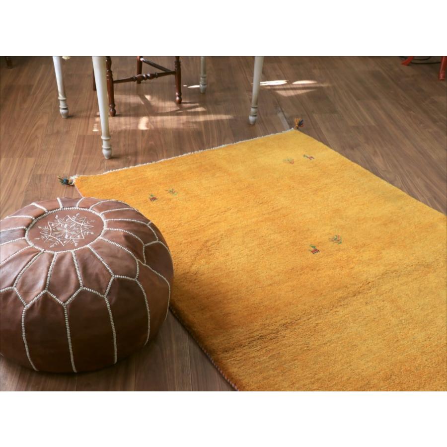 Gabbeh ギャッベ イエロー無地 166x119cm イラン産 手織りギャッベ トライバルラグ |  | 03