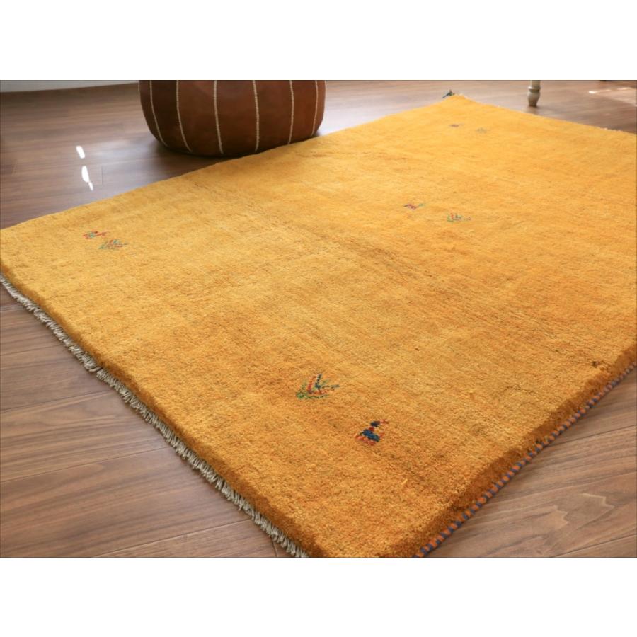 Gabbeh ギャッベ イエロー無地 166x119cm イラン産 手織りギャッベ トライバルラグ |  | 06