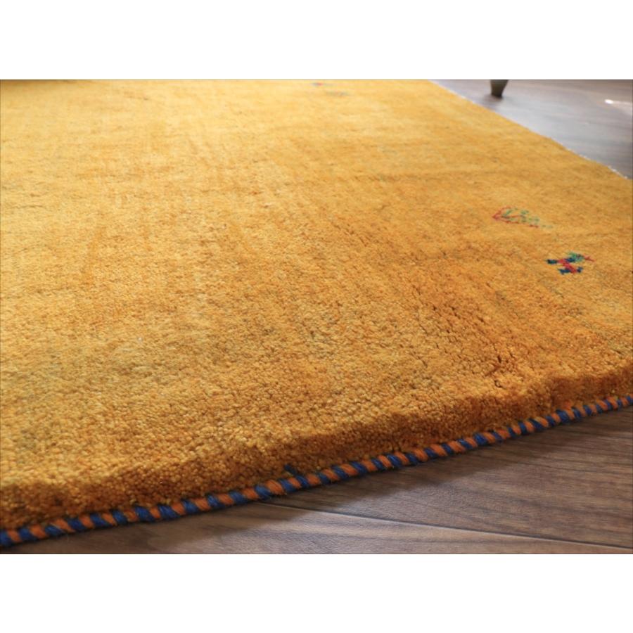 Gabbeh ギャッベ イエロー無地 166x119cm イラン産 手織りギャッベ トライバルラグ |  | 08