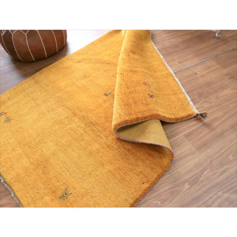 Gabbeh ギャッベ イエロー無地 166x119cm イラン産 手織りギャッベ トライバルラグ |  | 09