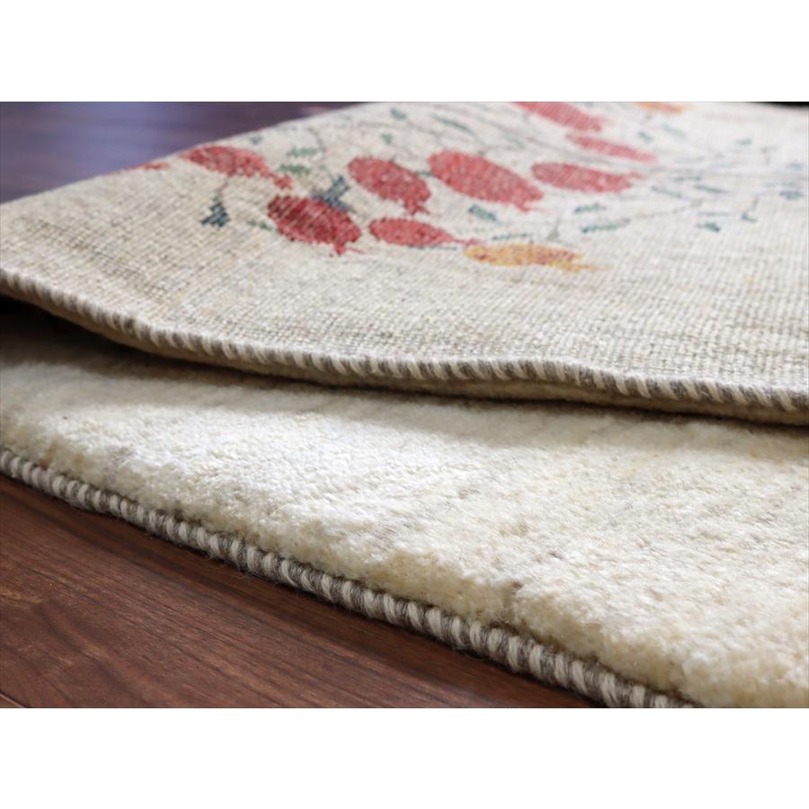 ギャッベ イランの手織りラグ 149x105cm ザクロの樹 アイボリー |  | 05