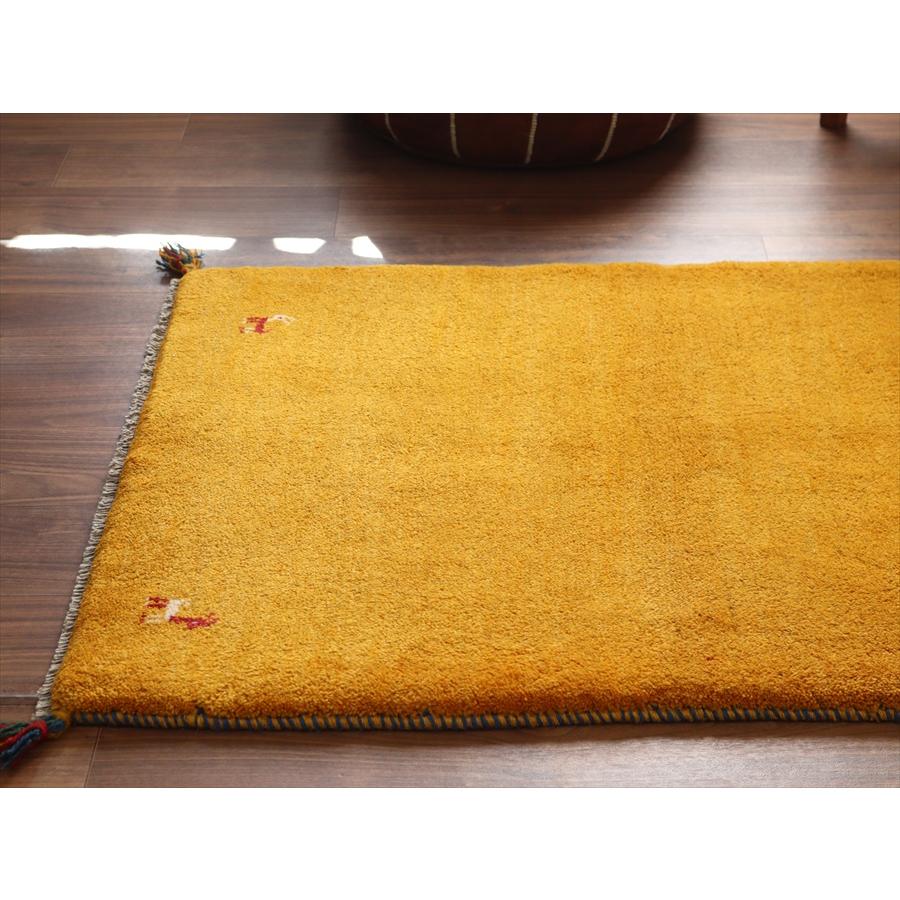 イランの手織りラグ ギャッベ 127x82cm オレンジ シンプルモチーフ |  | 03