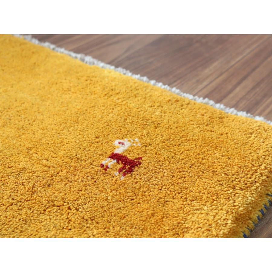 イランの手織りラグ ギャッベ 127x82cm オレンジ シンプルモチーフ |  | 04