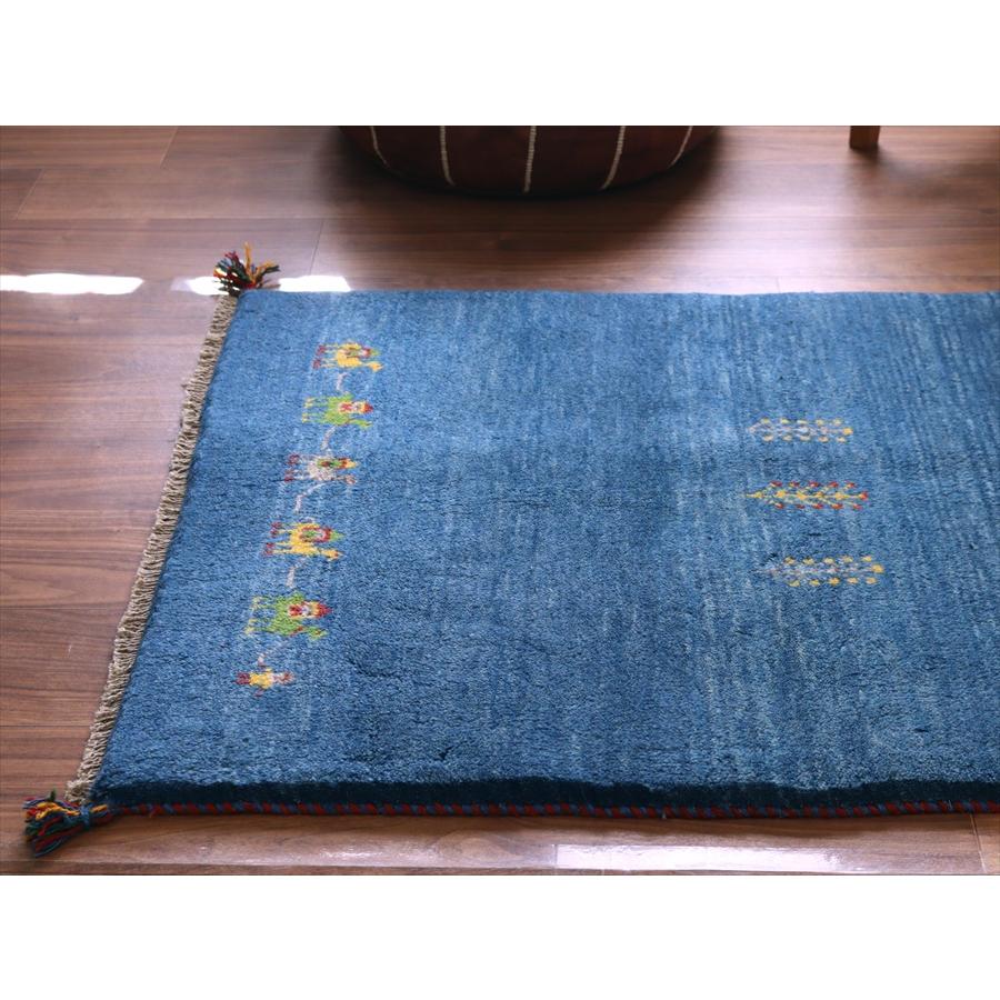 ギャッベ イランの手織りラグ 118x81cm ラクダのキャラバン ブルー |  | 02
