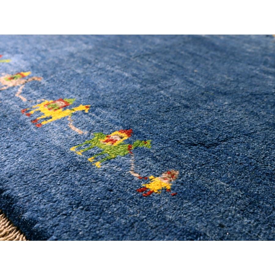 ギャッベ イランの手織りラグ 118x81cm ラクダのキャラバン ブルー |  | 04