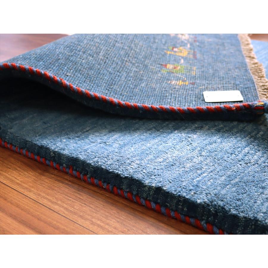 ギャッベ イランの手織りラグ 118x81cm ラクダのキャラバン ブルー |  | 05