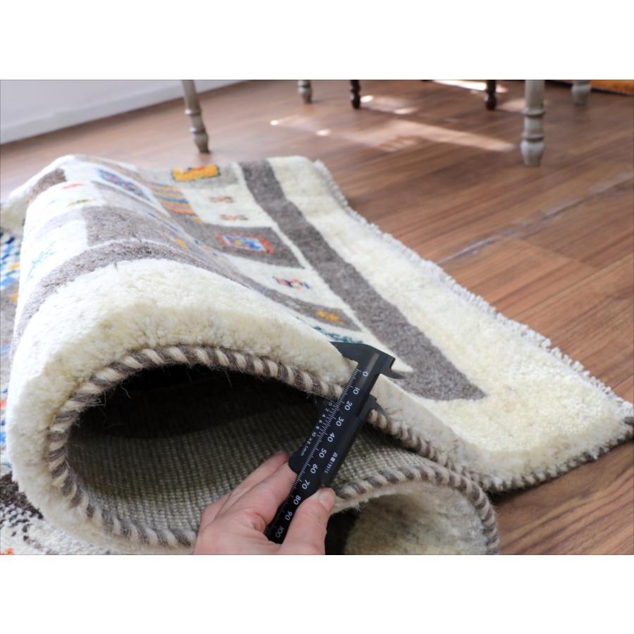 ギャッベ イラン産 手織りラグ 123x83cm モザイクのようなタイル柄　グレー　ナチュラル モノトーン |  | 14