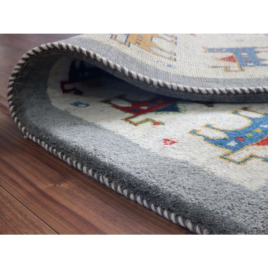 ギャッベ イランの手織りラグ 130x83cm アイボリー ユニークなラクダ |  | 06