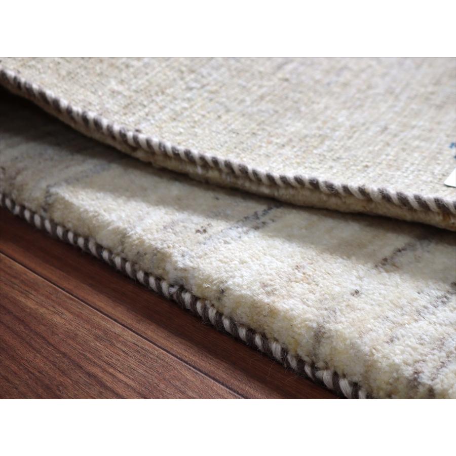 ギャッベ イランの手織りラグ 128x81cm シンプルモチーフ アイボリー |  | 05