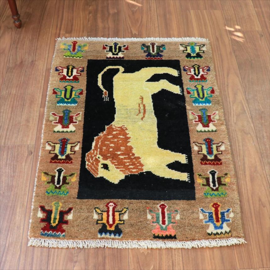 ライオンラグ オールドギャッベ 91x63cm 鬣のあるライオン　踊る女の子たち |  | 02