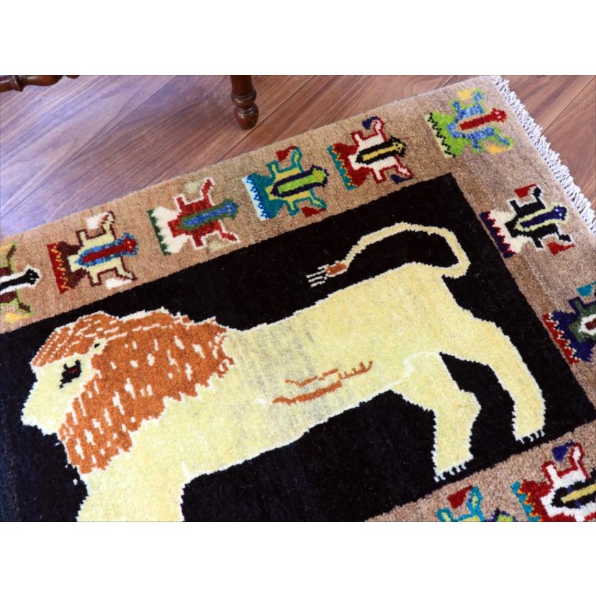 ライオンラグ オールドギャッベ 91x63cm 鬣のあるライオン　踊る女の子たち |  | 04