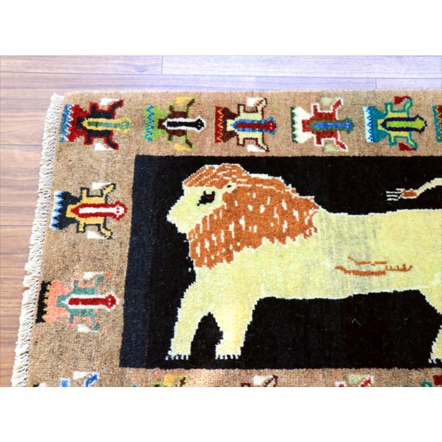 ライオンラグ オールドギャッベ 91x63cm 鬣のあるライオン　踊る女の子たち |  | 05