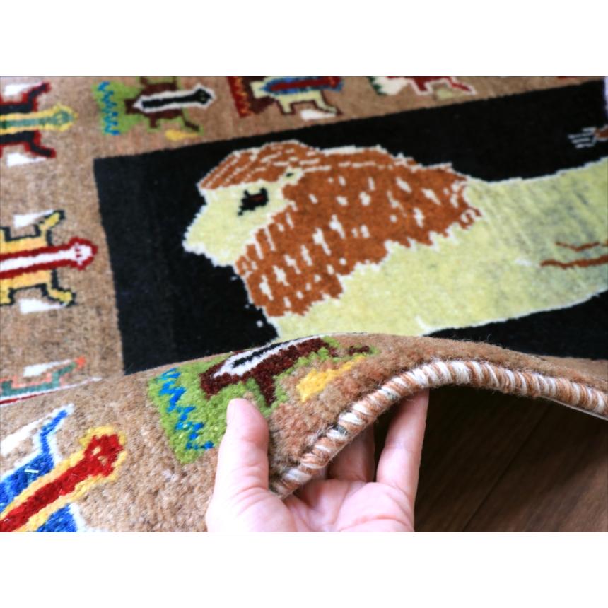 ライオンラグ オールドギャッベ 91x63cm 鬣のあるライオン　踊る女の子たち |  | 08