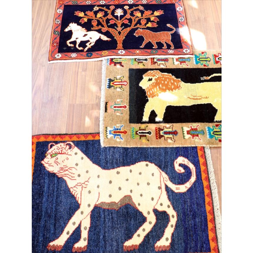 ライオンギャッベ　トライバルラグ 91x65cm 白いヒョウ |  | 07