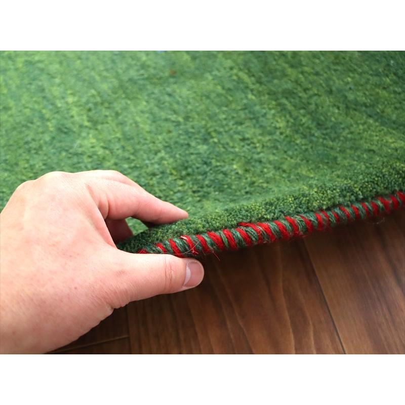 ギャッベ イラン産手織り 91×64cm 玄関マット グリーン 動物モチーフ |  | 04