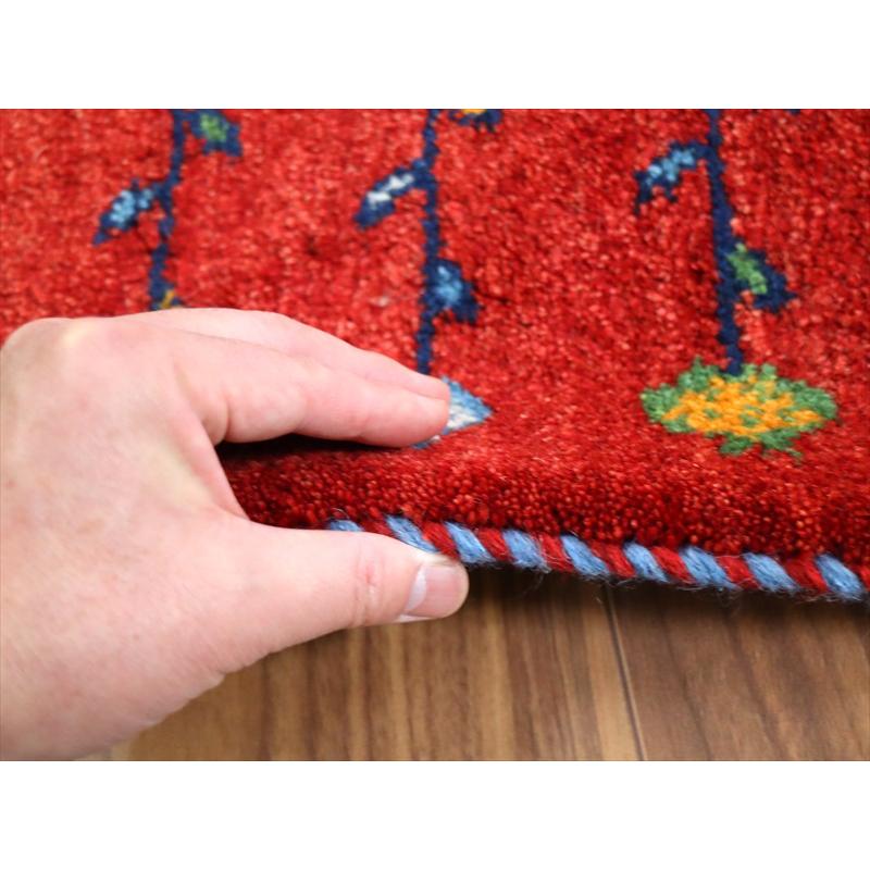 ギャッベ イラン産手織り 87×62cm 玄関マット レッド 生命の樹とザクロ |  | 04