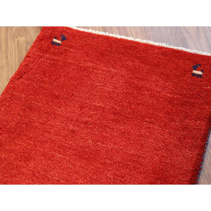 ギャッベ イラン産手織り 83×60cm 玄関マット レッド 動物モチーフ |  | 02