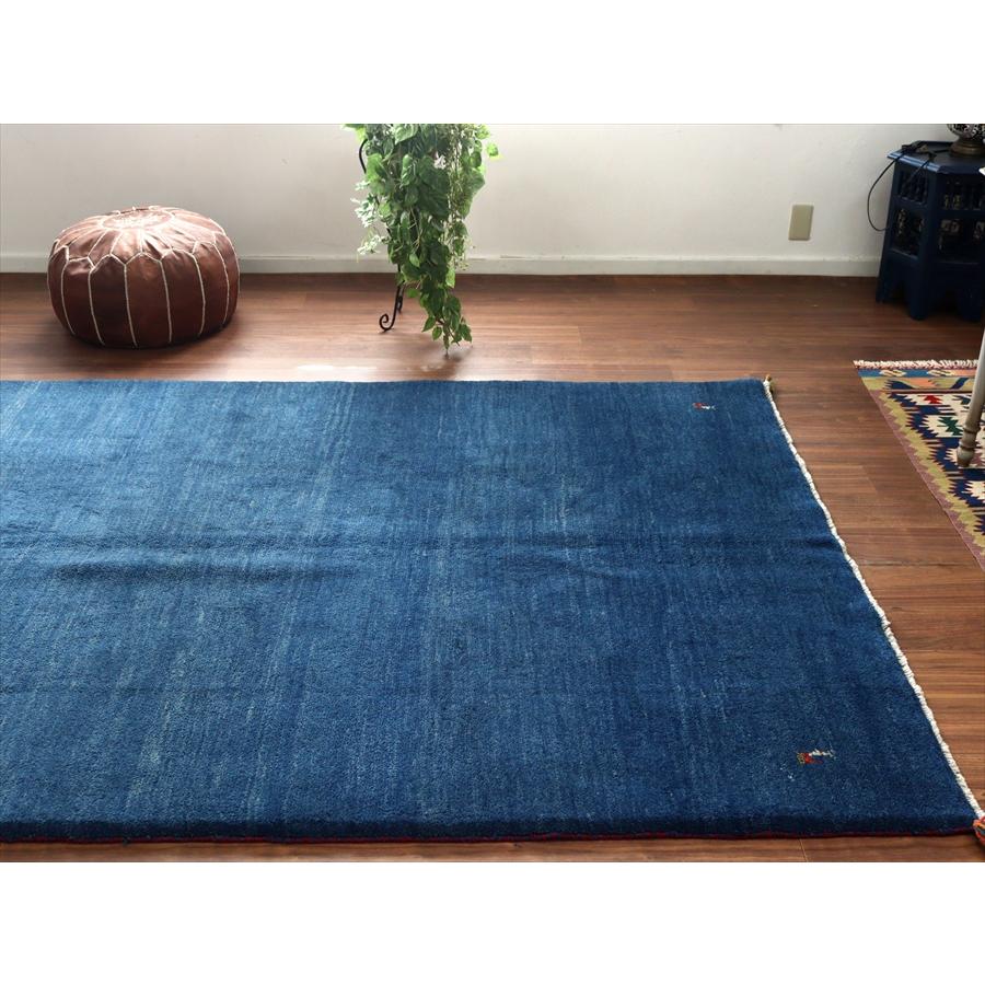 イランのカシュカイ族 手織りラグ ギャッベ 241x172cm ブルー シンプルモチーフ |  | 02