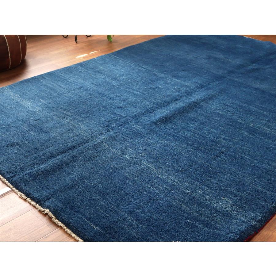 イランのカシュカイ族 手織りラグ ギャッベ 241x172cm ブルー シンプルモチーフ |  | 03