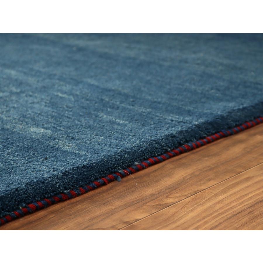 イランのカシュカイ族 手織りラグ ギャッベ 241x172cm ブルー シンプルモチーフ |  | 06