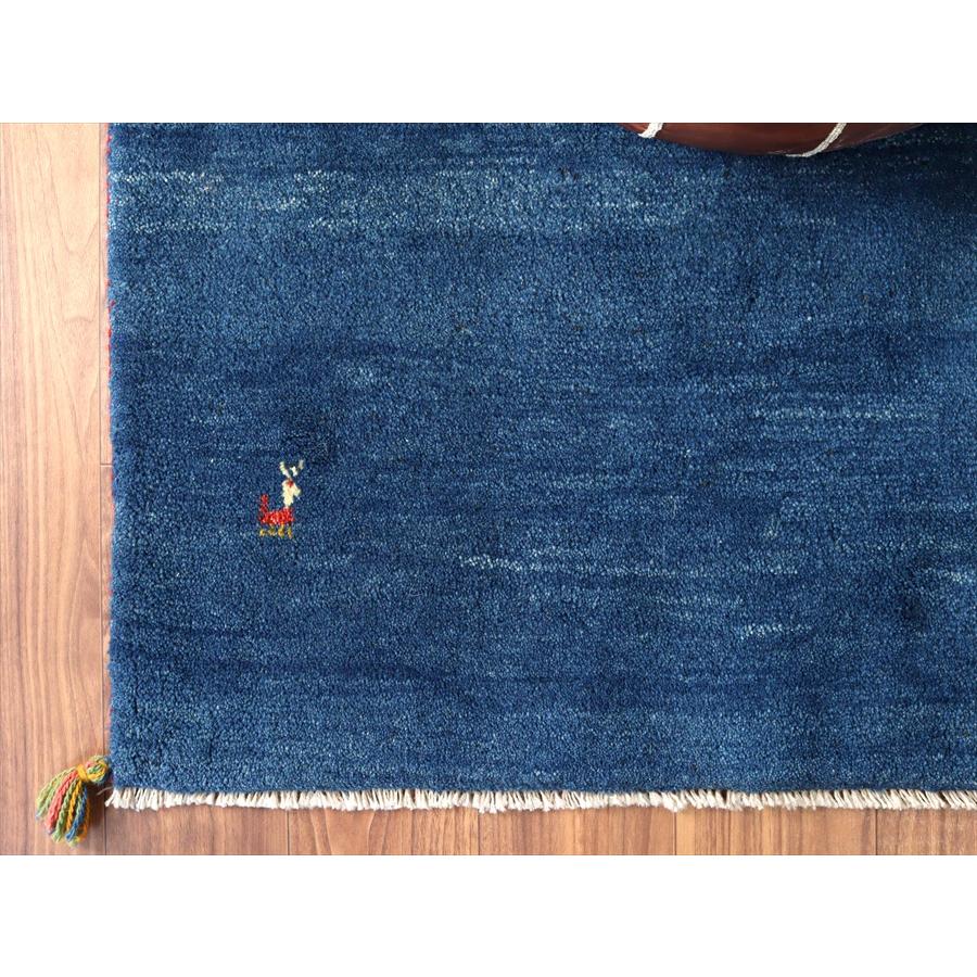 イランのカシュカイ族 手織りラグ ギャッベ 241x172cm ブルー シンプルモチーフ |  | 07