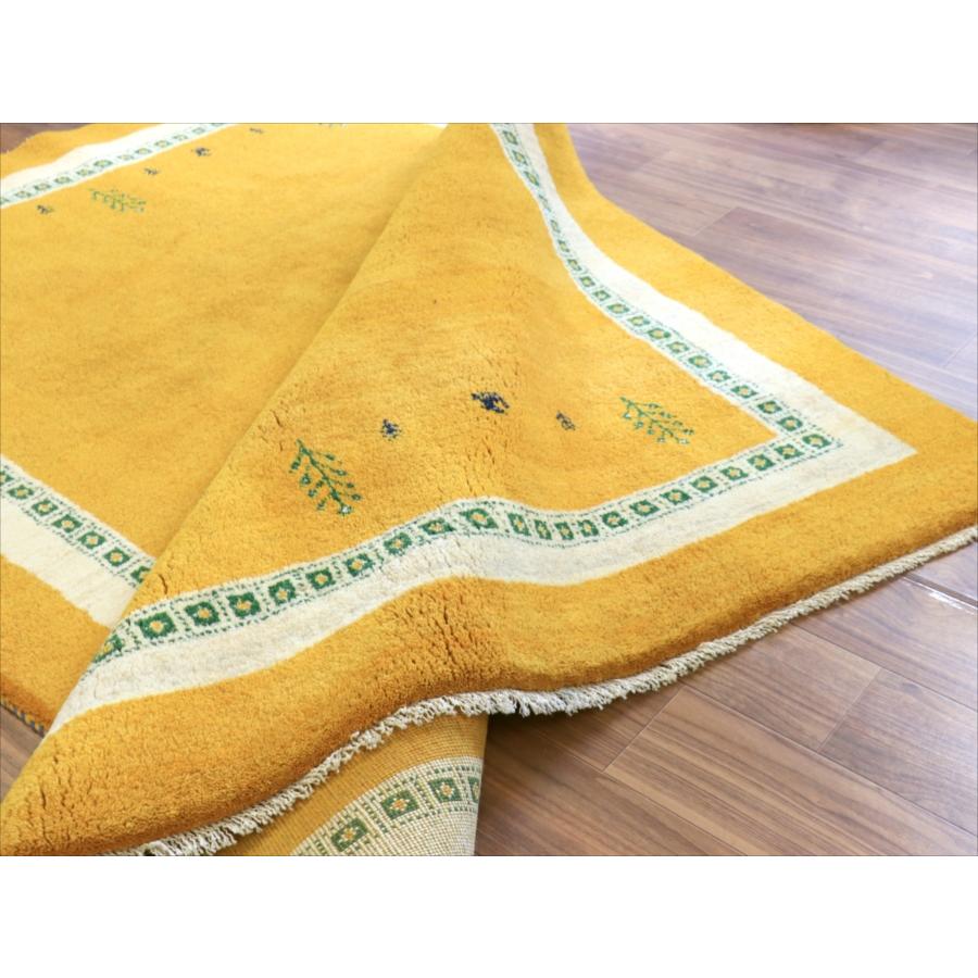 ギャッベ オレンジ　イエロー 234x170cm ベージュのボーダー　イラン産手織りラグ |  | 11