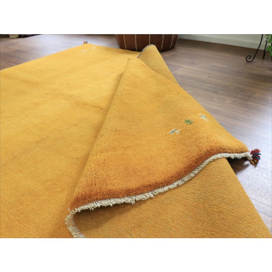 ギャッベ イラン産手織り　オレンジ 228x175cm 無地　シンプル　動物モチーフ |  | 11