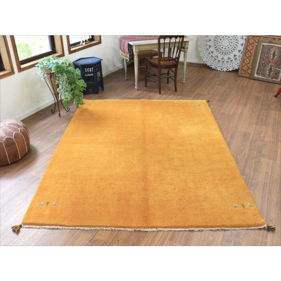 ギャッベ イラン産手織り　オレンジ 228x175cm 無地　シンプル　動物モチーフ |  | 14