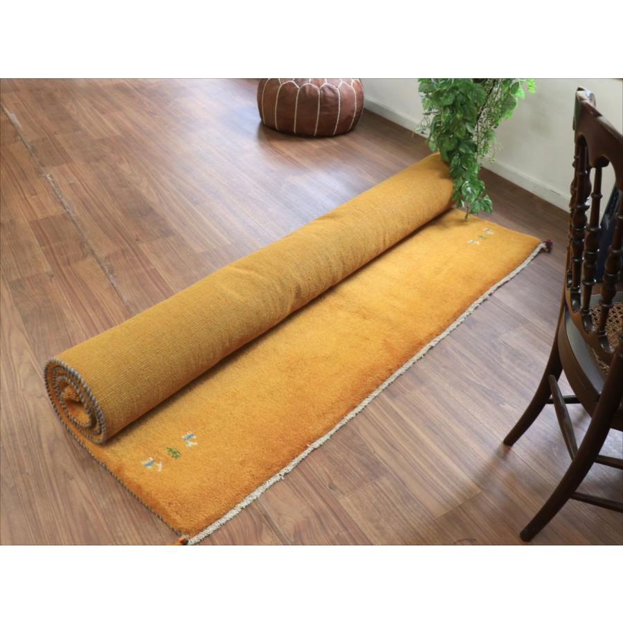 ギャッベ イラン産手織り　オレンジ 228x175cm 無地　シンプル　動物モチーフ |  | 15