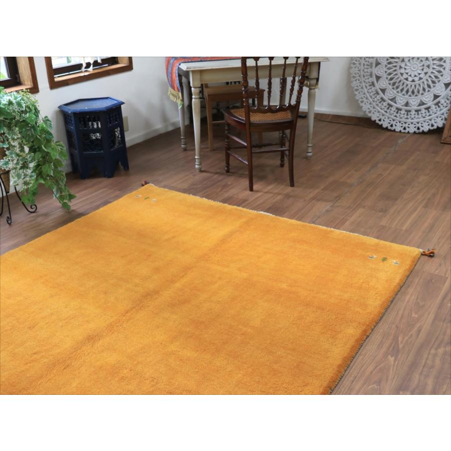 ギャッベ イラン産手織り　オレンジ 228x175cm 無地　シンプル　動物モチーフ |  | 02