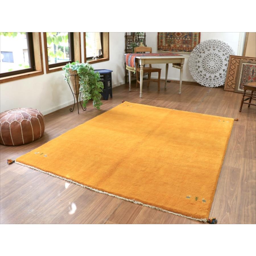 ギャッベ イラン産手織り　オレンジ 228x175cm 無地　シンプル　動物モチーフ |  | 03