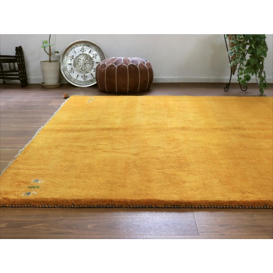 ギャッベ イラン産手織り　オレンジ 228x175cm 無地　シンプル　動物モチーフ |  | 05