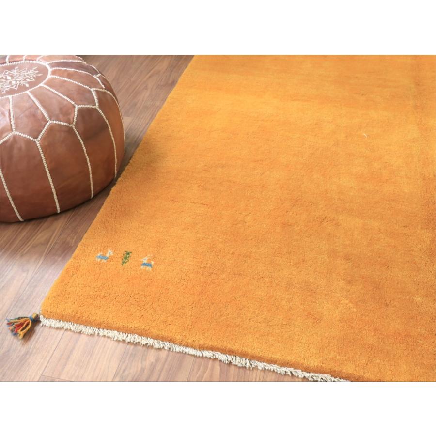 ギャッベ イラン産手織り　オレンジ 228x175cm 無地　シンプル　動物モチーフ |  | 06