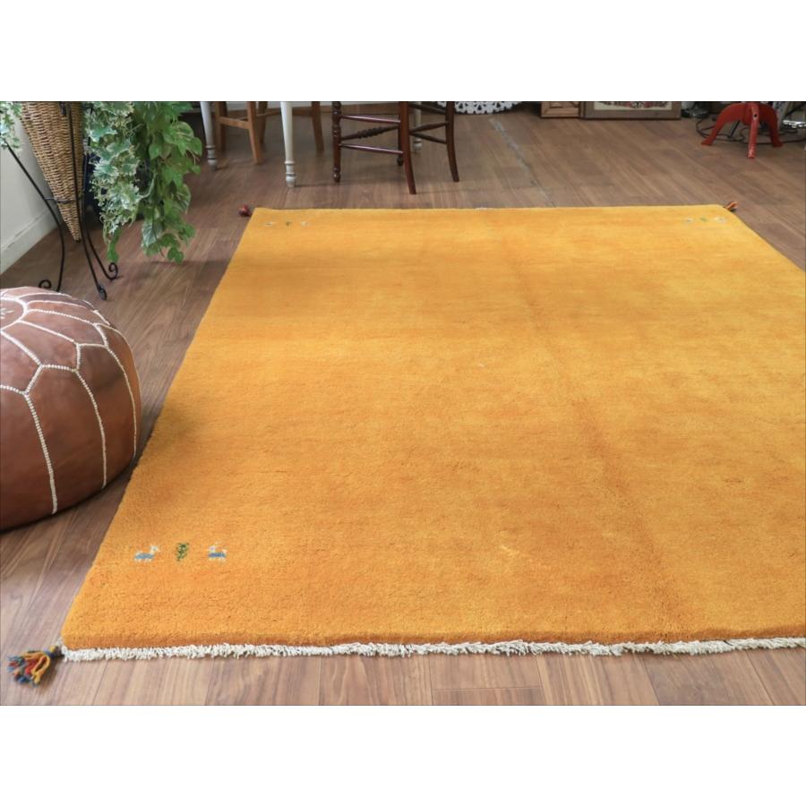 ギャッベ イラン産手織り　オレンジ 228x175cm 無地　シンプル　動物モチーフ |  | 07