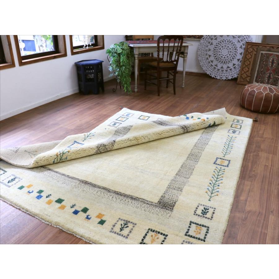 ギャッベ 遊牧民の手織りラグ 234x200cm ナチュラルアイボリー イラン産 |  | 12