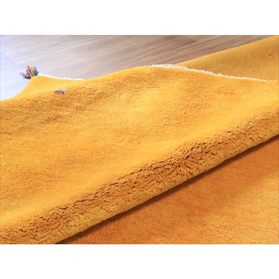 ギャッベ イエロー イラン手織りラグ 290x198cm 無地 イラン産 カシュカイ族の手織りラグ |  | 10