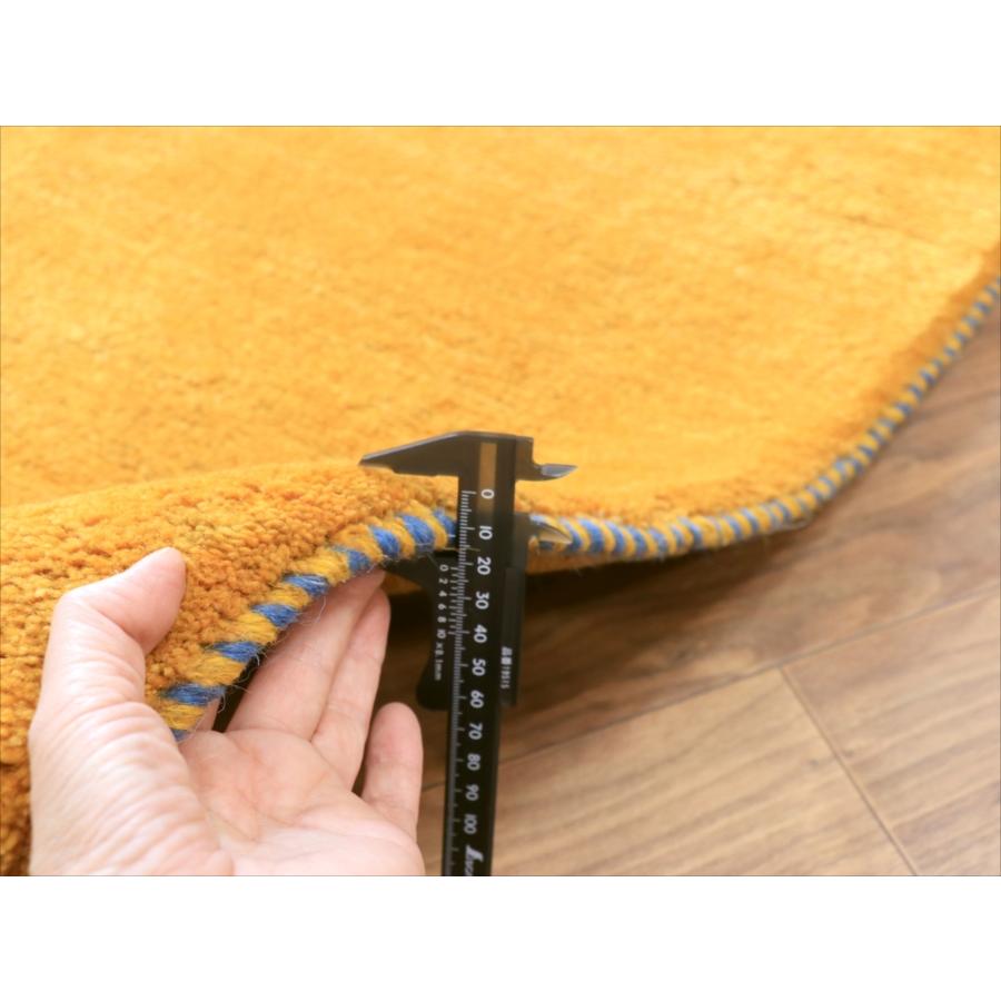 ギャッベ イエロー イラン手織りラグ 290x198cm 無地 イラン産 カシュカイ族の手織りラグ |  | 12