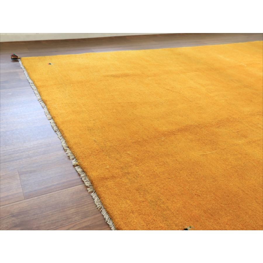 ギャッベ イエロー イラン手織りラグ 290x198cm 無地 イラン産 カシュカイ族の手織りラグ |  | 03
