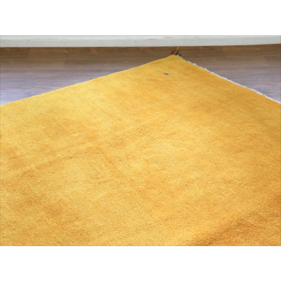 ギャッベ イエロー イラン手織りラグ 290x198cm 無地 イラン産 カシュカイ族の手織りラグ |  | 07