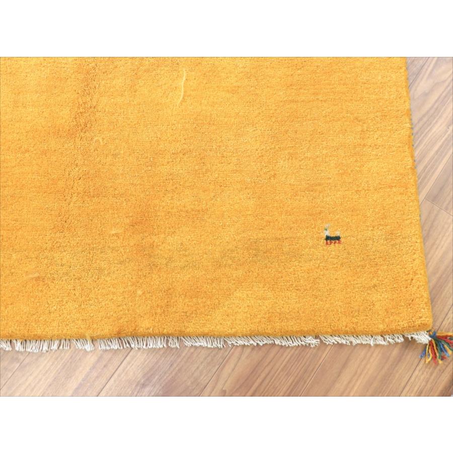 ギャッベ イエロー イラン手織りラグ 290x198cm 無地 イラン産 カシュカイ族の手織りラグ |  | 08