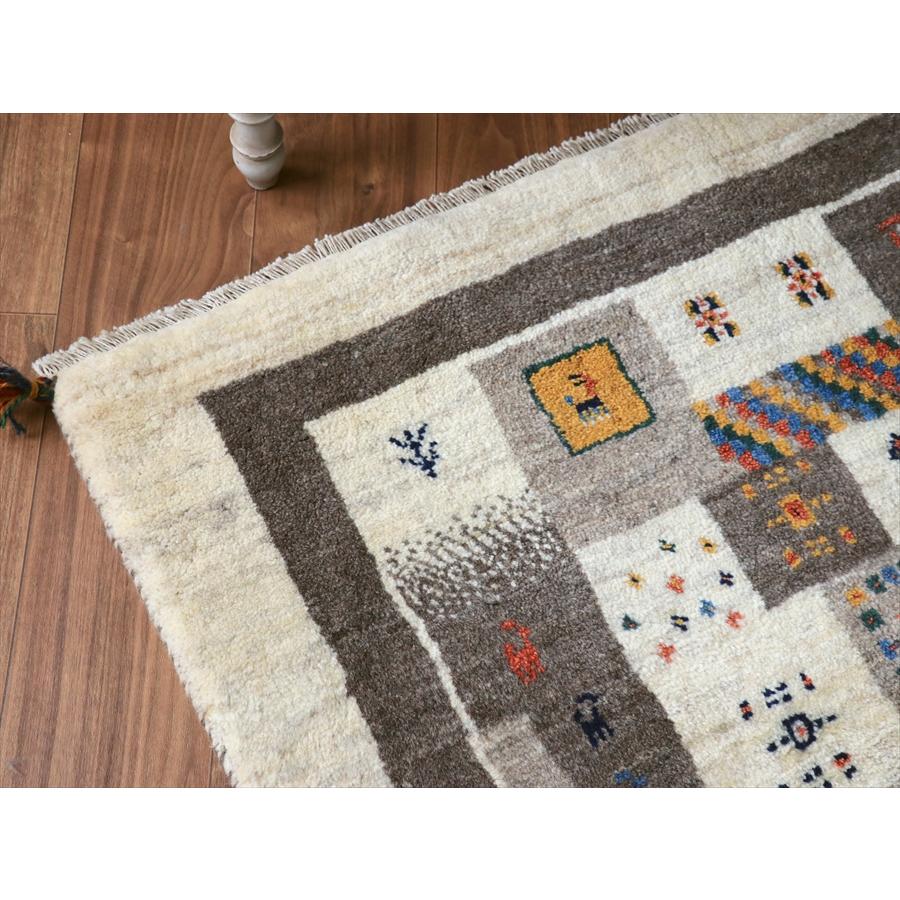 イラン産 手織りギャッベ  172x120cm モザイクのようなタイル柄　グレー　ナチュラル モノトーン |  | 06