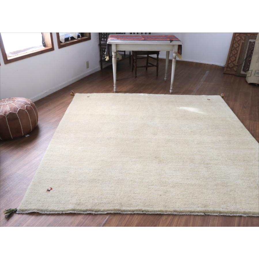 ギャッベ 正方形 イラン産手織りラグ 215x206cm シンプル　無地　ナチュラルアイボリー　ベージュ |  | 12