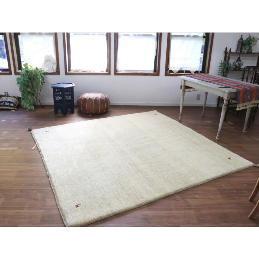 ギャッベ 正方形 イラン産手織りラグ 215x206cm シンプル　無地　ナチュラルアイボリー　ベージュ |  | 18