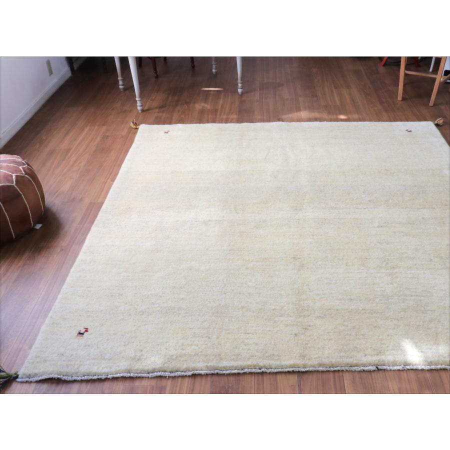 ギャッベ 正方形 イラン産手織りラグ 215x206cm シンプル　無地　ナチュラルアイボリー　ベージュ |  | 05