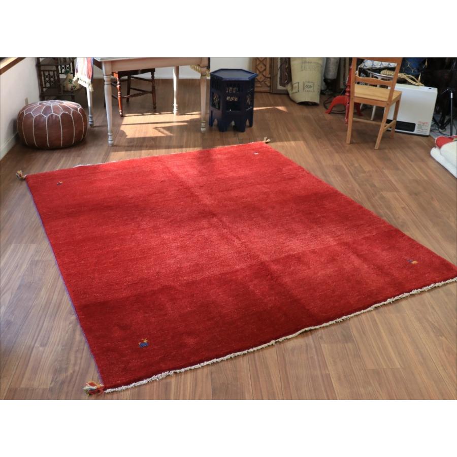 ギャッベ 正方形 イラン産 208x190cm レッド グラデーション　無地　シンプル |  | 11